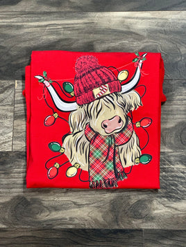 Highland Cow Xmas Lights Shirt