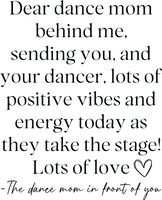 Dear Dance Mom Behind Me